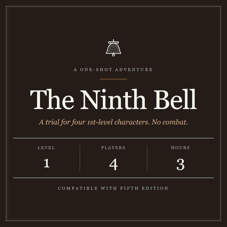 The Ninth Bell D&D 5e One Shot Adventure – Mystery, No Combat (PDF) image 1