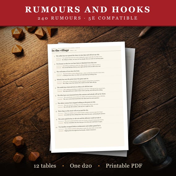DnD Plot Hooks and Rumor Tables 5e — image 2