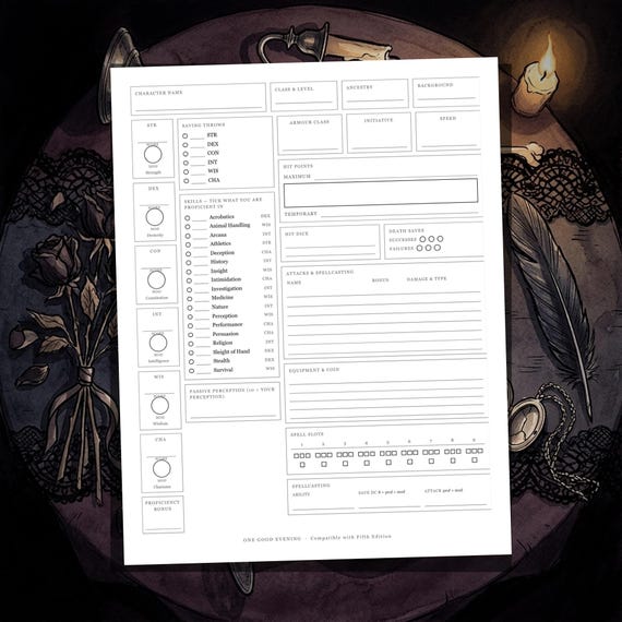 DnD Character Sheet 5e Gothic — image 6