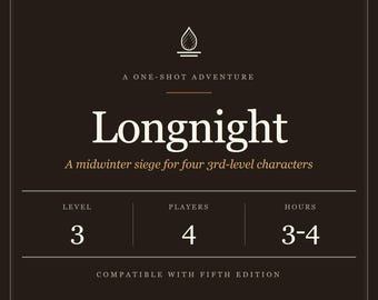 Avventura one-shot di D&D 5e "Longnight" - Assedio di metà inverno, Livello 3 (Download digitale)