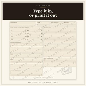 DnD Bard Character Sheet 2024 | Fillable and Printable PDF with Weapon Mastery, Bard Class Sheet for Dungeon Master Gifts image 7