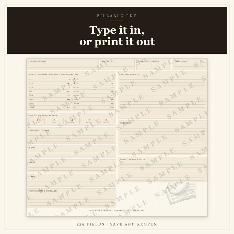 DnD Bard Character Sheet 2024 | Fillable and Printable PDF with Weapon Mastery, Bard Class Sheet for Dungeon Master Gifts image 7