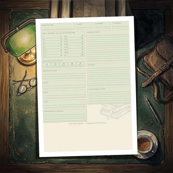 DnD Character Sheet 5e Dark Academia — image 3