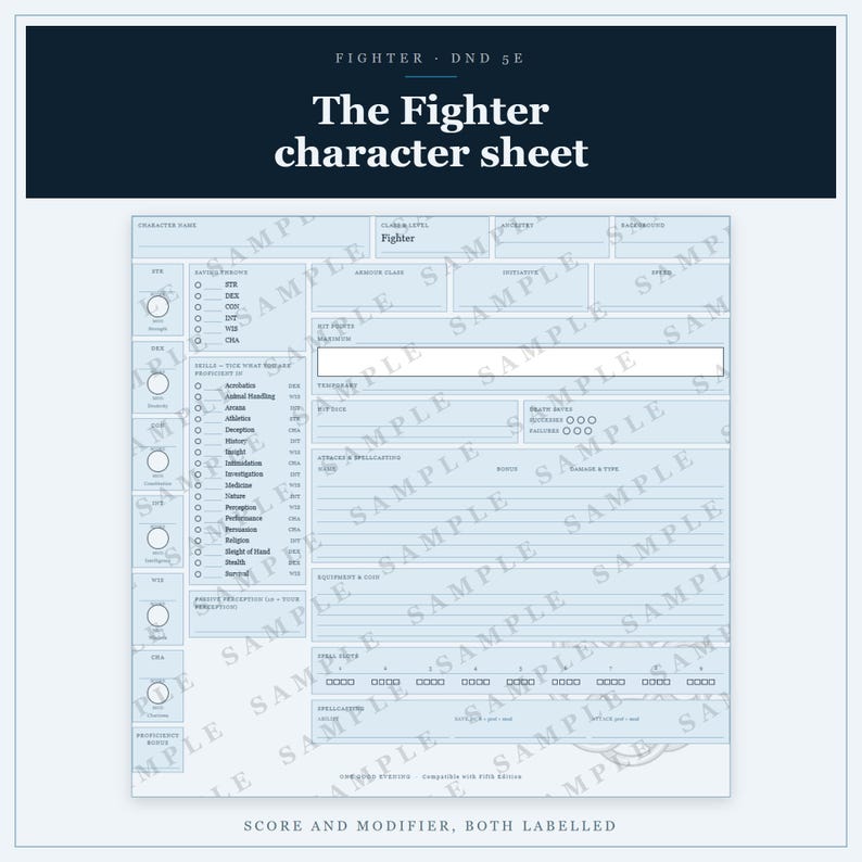 Ficha de Personagem de Guerreiro para D&D 5e | PDF preenchível e imprimível, ficha de classe de Guerreiro para presentear o Mestre de Masmorras imagem 9