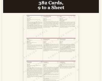 DnD 5e Spell Cards – All 319 Spells, Poker Size, Illustrated Backs (Digital Download)