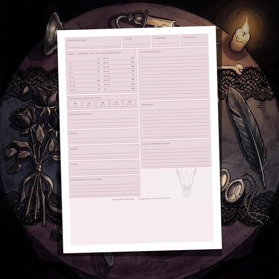 DnD Character Sheet 5e Gothic — image 3