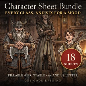 DnD Bundle, 5e, 2014, All 12 Classes, DnD Cheat Sheet, DnD Character Sheet, Dungeons and Dragons, Dungeon Master Gift, Digital PDF