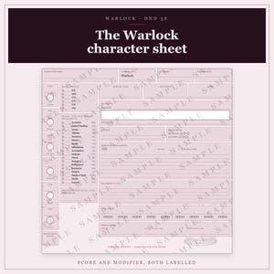 DnD Warlock Character Sheet 5e | Fillable and Printable PDF, Warlock Class Sheet for Dungeon Master Gifts image 9