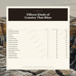 DnD 5e Extreme Terrain Random Encounter Tables - 57 d100 Tables, 1140 Rated Encounters, 15 Biomes image 3