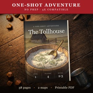 The Tollhouse DnD One Shot Adventure 5e | Heist Oneshot, Beginner DnD, Level 1, Printable Dungeon Master Gifts, 5e Module