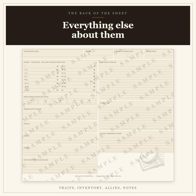 DnD Bard Character Sheet 2024 | Fillable and Printable PDF with Weapon Mastery, Bard Class Sheet for Dungeon Master Gifts image 5