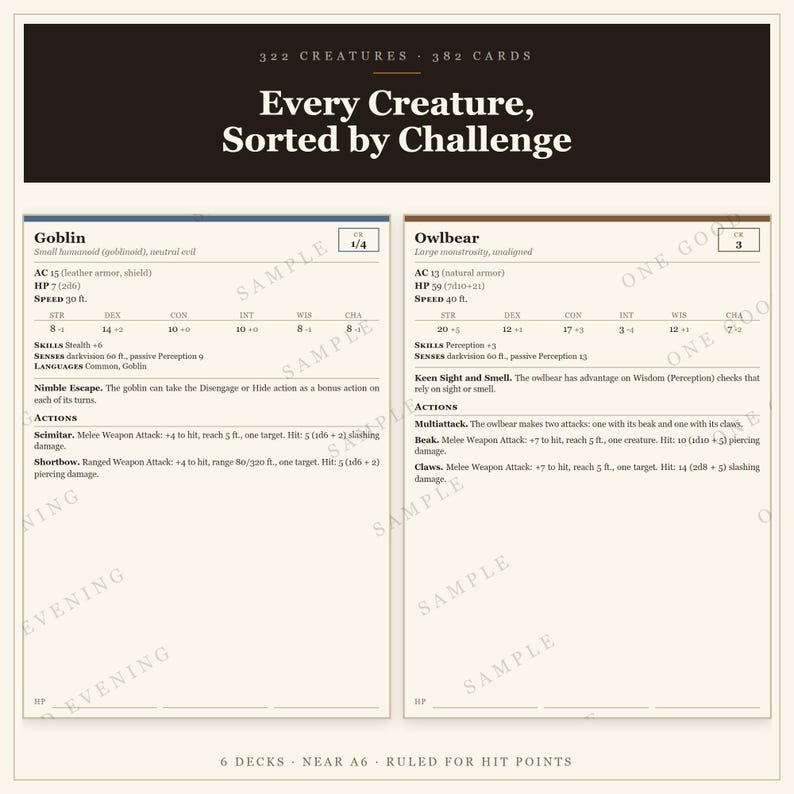 Paquete de cartas de D&D 5e / 1048 cartas de hechizos, monstruos y objetos mágicos, SRD 2014, regalos imprimibles para el Dungeon Master imagen 4