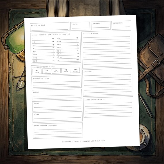 DnD Character Sheet 5e Dark Academia — image 7