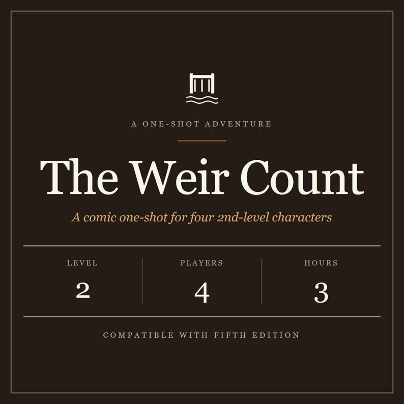 The Weir Count Comic D&D Adventure – Level 2, 4 Players, 3 Hours (PDF Download) image 1