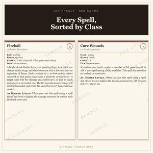 Paquete de cartas de D&D 5e / 1048 cartas de hechizos, monstruos y objetos mágicos, SRD 2014, regalos imprimibles para el Dungeon Master imagen 3