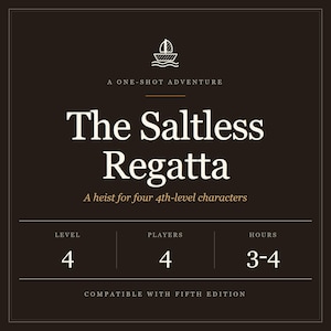 The Saltless Regatta DnD 5e Heist Adventure – Level 4, 4 Players (Digital Download) image 1