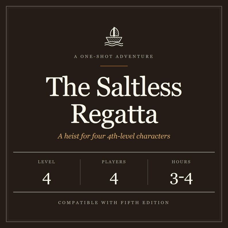 The Saltless Regatta DnD 5e Heist Adventure – Level 4, 4 Players (Digital Download) image 1