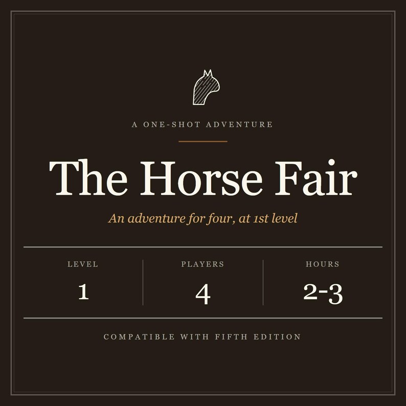 The Horse Fair D&D 5e One Shot – Courtroom Mystery Adventure (PDF) image 1