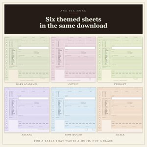 DnD Character Sheet Bundle 5e | 18 Fillable and Printable PDF Sheets, All 12 Classes for Dungeon Master Gifts image 8
