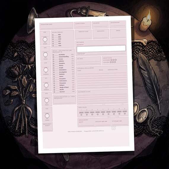 DnD Character Sheet 5e Gothic — image 2