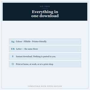 DnD Character Sheet 5e Frostbound | Fillable and Printable PDF, Illustrated Character Sheet for Beginner DnD image 2