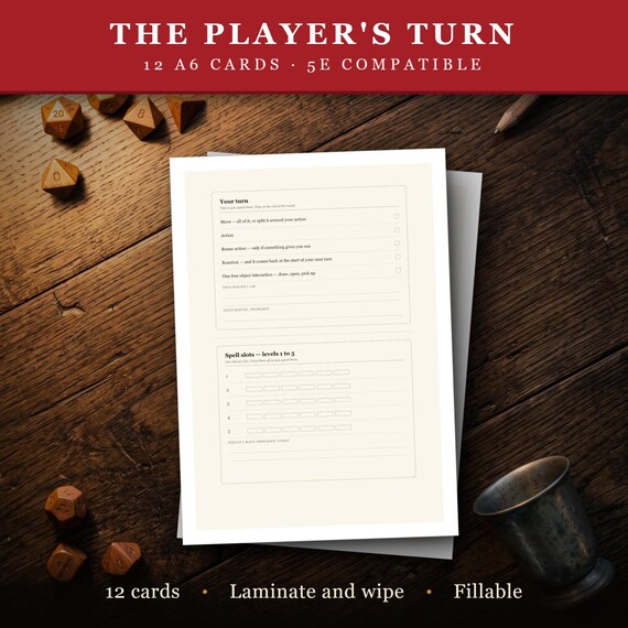 DnD Spell Slot Tracker and Combat Cards 5e — image 8