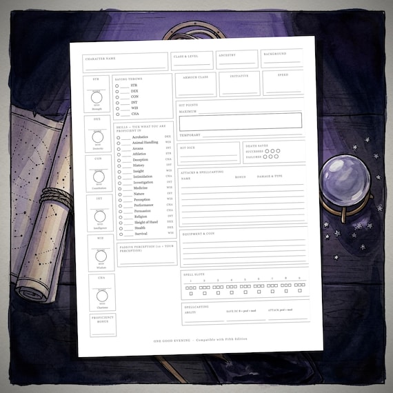 DnD Character Sheet 5e Arcane — image 6