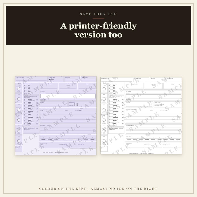 DnD Character Sheet Bundle 5e | 18 Fillable and Printable PDF Sheets, All 12 Classes for Dungeon Master Gifts image 3