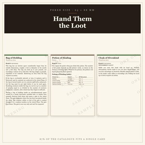 DnD Magic Item Cards 5e | 2014 and 2024 Editions, Illustrated Backs, Printable Dungeon Master Gifts image 2