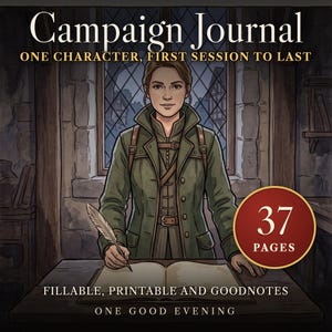 DnD Journal 5e | DnD Campaign Journal, Adventure Journal, Dungeon Master Notebook, Printable and Goodnotes Session Log, DnD Character Sheet
