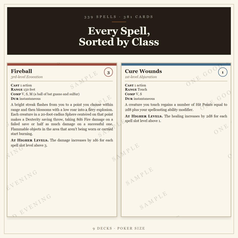DnD 5e Card Bundle – 1545 Spells, Monsters, Magic Items (2024 Rules), DnD Reference Bundle, Monster Stat Blocks, 5e Monster Cards image 8
