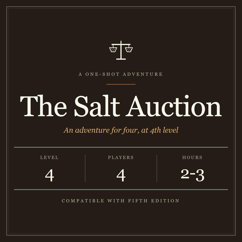 The Salt Auction D&D 5e One-Shot Adventure – Level 4, 4 Players (Printable PDF) image 1