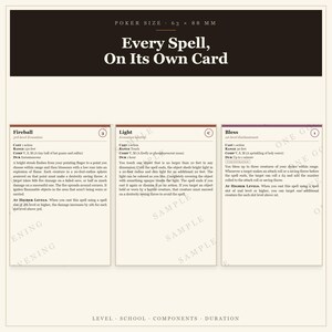DnD 5e Spell Cards – All 319 Spells, Poker Size, Illustrated Backs (Digital Download) Bild 2