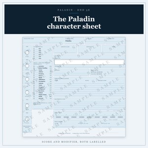 DnD Paladin Character Sheet 5e | Fillable and Printable PDF, Paladin Class Sheet for Dungeon Master Gifts image 9