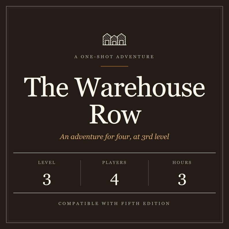The Warehouse Row DnD 5e One-Shot Mystery Adventure (Level 3, 4 Players) (Digital Download) image 1