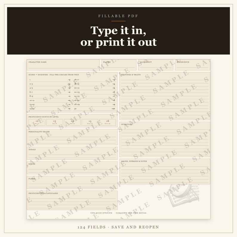 DnD Bard Character Sheet 5e | Fillable and Printable PDF, Bard Class Sheet for Dungeon Master Gifts, Beginner DnD, TTRPG Sheet image 7