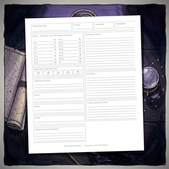 DnD Character Sheet 5e Arcane — image 7
