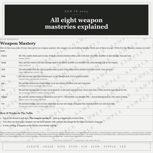 DnD Monk Character Sheet 2024 | Fillable and Printable PDF with Weapon Mastery, Monk Class Sheet for Dungeon Master Gifts afbeelding 8