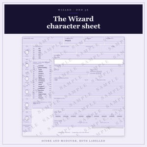 DnD Wizard Character Sheet 5e | Fillable and Printable PDF, Wizard Class Sheet for Dungeon Master Gifts image 9