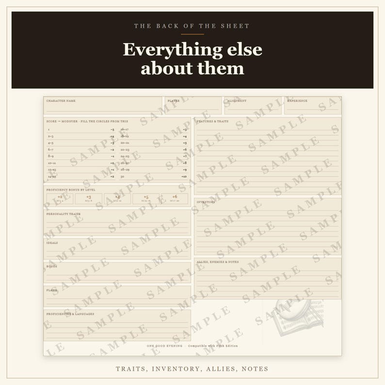 DnD Bard Character Sheet 5e | Fillable and Printable PDF, Bard Class Sheet for Dungeon Master Gifts, Beginner DnD, TTRPG Sheet image 6