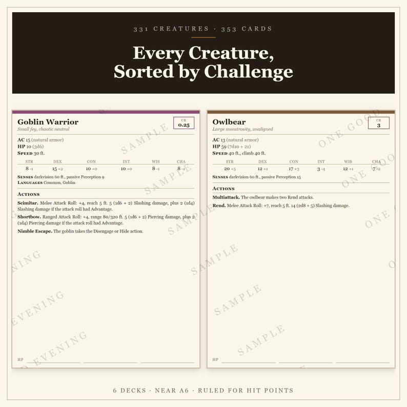DnD 5e Card Bundle – 1545 Spells, Monsters, Magic Items (2024 Rules), DnD Reference Bundle, Monster Stat Blocks, 5e Monster Cards image 9