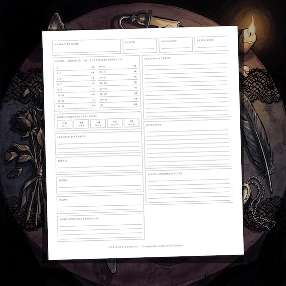DnD Character Sheet 5e Gothic — image 7