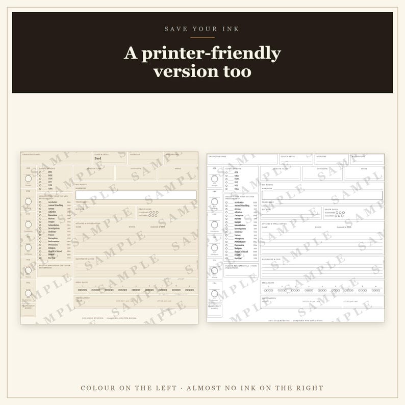DnD Bard Character Sheet 5e | Fillable and Printable PDF, Bard Class Sheet for Dungeon Master Gifts, Beginner DnD, TTRPG Sheet image 3