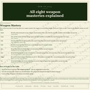 DnD Druid Character Sheet 2024 | Fillable and Printable PDF with Weapon Mastery, Druid Class Sheet for Dungeon Master Gifts imagen 8