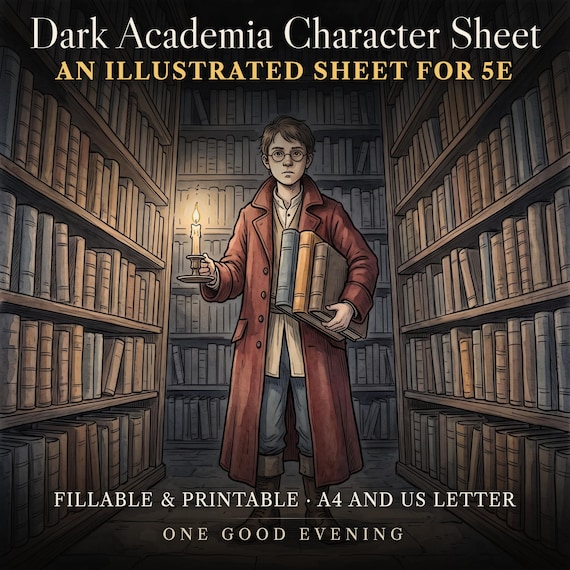 DnD Character Sheet 5e Dark Academia — image 1