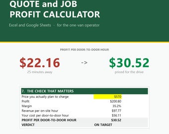 Mobile Detailing Calculator | Auto Detailing Estimate Template | Car Detail Job Profit Pricing Spreadsheet | Excel + Google Sheets