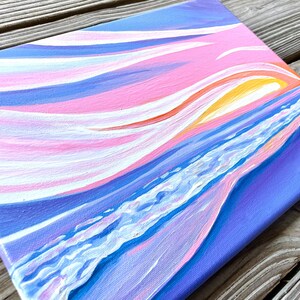 sunset on shelly island original acrylic sunset painting beach art obx art outer banks sunset hatteras art image 2