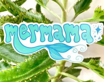 vinyl mermama sticker - vinyl art sticker - mermaid mama inspired art sticker - surf art - gift for mom - gift for mother - beachy sticker