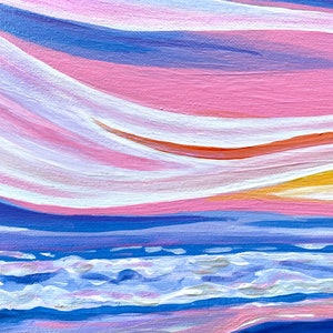 sunset on shelly island original acrylic sunset painting beach art obx art outer banks sunset hatteras art image 4