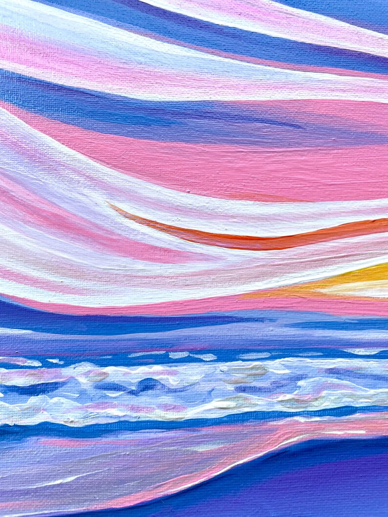sunset on shelly island original acrylic sunset painting beach art obx art outer banks sunset hatteras art image 4